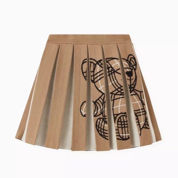 Burberry Girls Thomas Bear Avril Pleated Knit Skirt - Picture 2 of 11